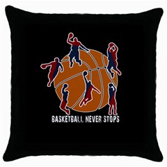 Basketball Never Stops Throw Pillow Case (black) by Valentinaart