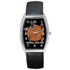 Basketball Never Stops Barrel Style Metal Watch by Valentinaart