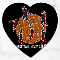 Basketball Never Stops Jigsaw Puzzle (heart) by Valentinaart