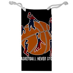 Basketball Never Stops Jewelry Bag by Valentinaart