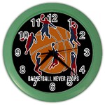 Basketball never stops Color Wall Clocks Front