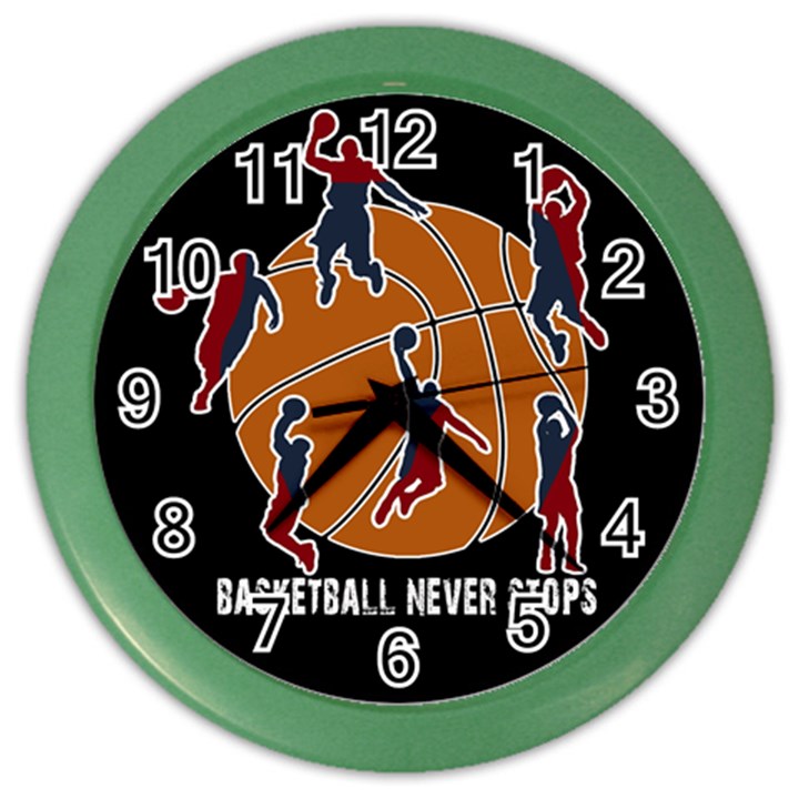 Basketball never stops Color Wall Clocks