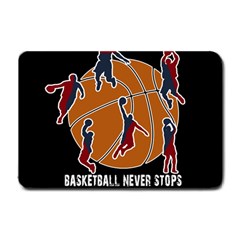 Basketball Never Stops Small Doormat  by Valentinaart