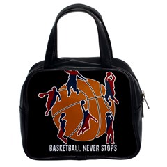 Basketball Never Stops Classic Handbags (2 Sides) by Valentinaart