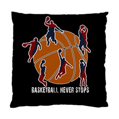 Basketball Never Stops Standard Cushion Case (two Sides) by Valentinaart