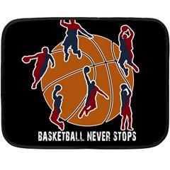 Basketball Never Stops Double Sided Fleece Blanket (mini)  by Valentinaart