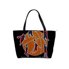 Basketball Never Stops Shoulder Handbags by Valentinaart