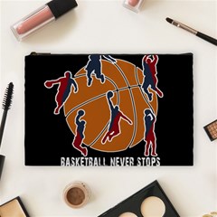 Basketball Never Stops Cosmetic Bag (large)  by Valentinaart