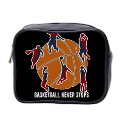 Basketball Never Stops Mini Toiletries Bag 2-side by Valentinaart