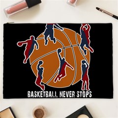 Basketball Never Stops Cosmetic Bag (xxl)  by Valentinaart