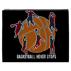 Basketball Never Stops Cosmetic Bag (xxxl)  by Valentinaart