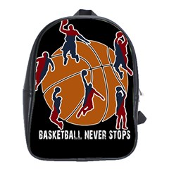 Basketball Never Stops School Bags (xl)  by Valentinaart