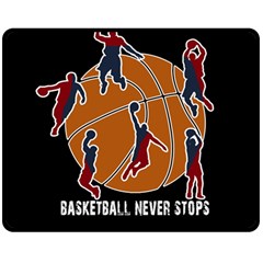 Basketball Never Stops Double Sided Fleece Blanket (medium)  by Valentinaart