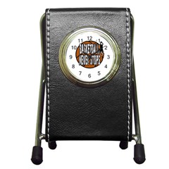 Basketball never stops Pen Holder Desk Clocks