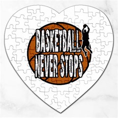 Basketball Never Stops Jigsaw Puzzle (heart) by Valentinaart