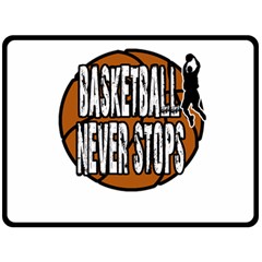 Basketball never stops Double Sided Fleece Blanket (Large) 