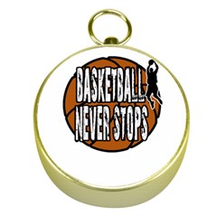 Basketball Never Stops Gold Compasses by Valentinaart