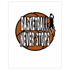 Basketball Never Stops Drawstring Bag (small) by Valentinaart