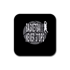 Basketball Never Stops Rubber Coaster (square)  by Valentinaart