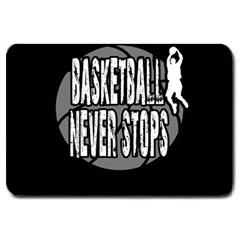 Basketball Never Stops Large Doormat  by Valentinaart