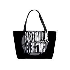 Basketball Never Stops Shoulder Handbags by Valentinaart