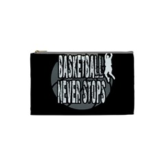 Basketball Never Stops Cosmetic Bag (small)  by Valentinaart