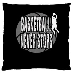 Basketball Never Stops Large Cushion Case (two Sides) by Valentinaart