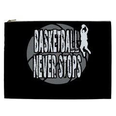 Basketball Never Stops Cosmetic Bag (xxl)  by Valentinaart