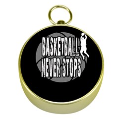 Basketball Never Stops Gold Compasses by Valentinaart