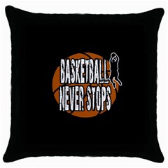 Basketball Never Stops Throw Pillow Case (black) by Valentinaart