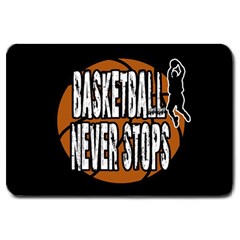 Basketball Never Stops Large Doormat  by Valentinaart