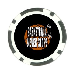 Basketball Never Stops Poker Chip Card Guard by Valentinaart