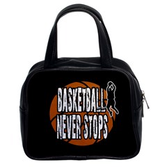 Basketball Never Stops Classic Handbags (2 Sides) by Valentinaart