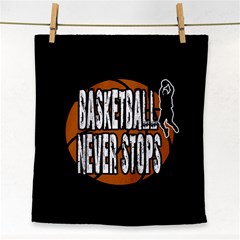 Basketball Never Stops Face Towel by Valentinaart