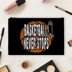 Basketball Never Stops Cosmetic Bag (large)  by Valentinaart