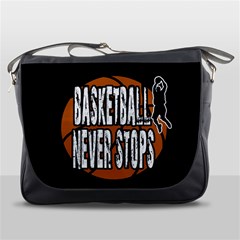 Basketball Never Stops Messenger Bags by Valentinaart