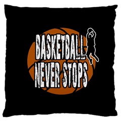 Basketball Never Stops Large Cushion Case (one Side) by Valentinaart