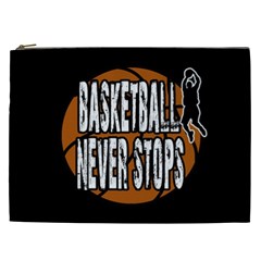 Basketball Never Stops Cosmetic Bag (xxl)  by Valentinaart