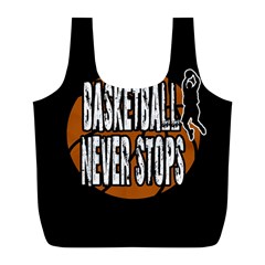 Basketball Never Stops Full Print Recycle Bags (l)  by Valentinaart