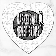 Basketball Never Stops Jigsaw Puzzle (heart) by Valentinaart