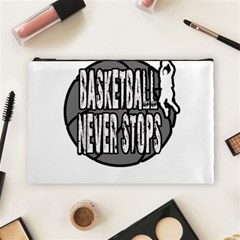 Basketball Never Stops Cosmetic Bag (large)  by Valentinaart