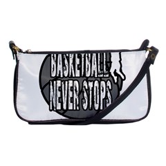 Basketball Never Stops Shoulder Clutch Bags by Valentinaart