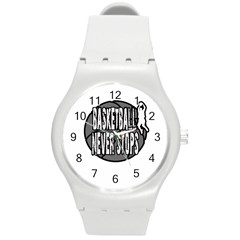 Basketball Never Stops Round Plastic Sport Watch (m) by Valentinaart