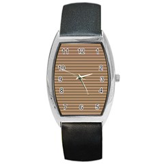 Decorative lines pattern Barrel Style Metal Watch