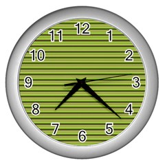 Decorative lines pattern Wall Clocks (Silver) 