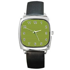 Decorative lines pattern Square Metal Watch