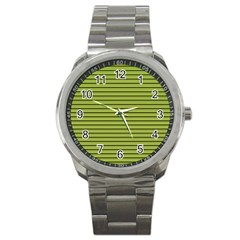 Decorative lines pattern Sport Metal Watch