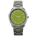 Decorative lines pattern Sport Metal Watch Front