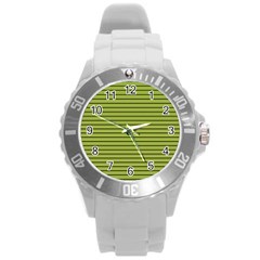 Decorative lines pattern Round Plastic Sport Watch (L)