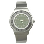 Decorative lines pattern Stainless Steel Watch Front